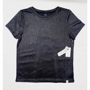 NWT XL Girl's Treasure and Bond Black Shimmer Top